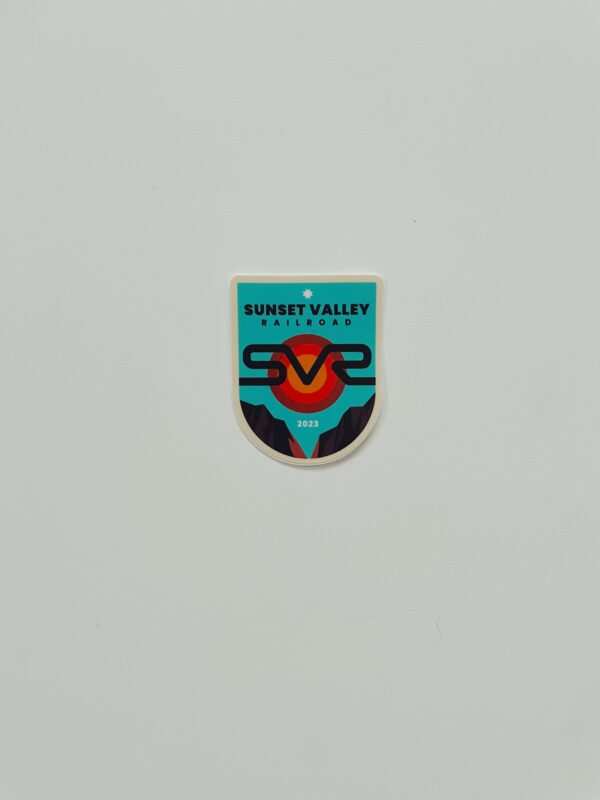 Sticker with sunset valley logo